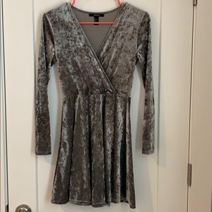 Velvet Silver Holiday Cocktail Dress